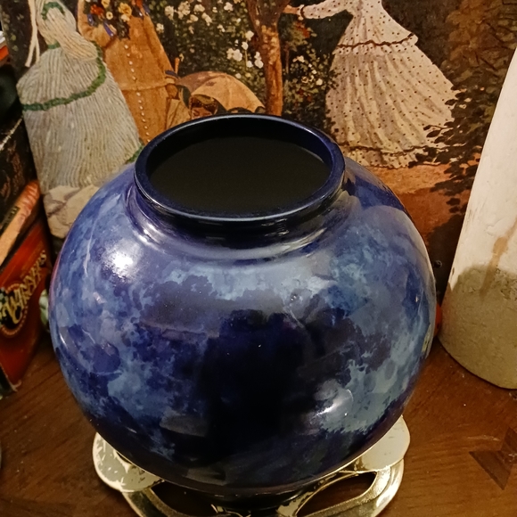 🏺🐳🐋Rare 1920's Antique Marbleized🐦🐬🦜European Blue Sky Clouds Vase💐🏺 - Picture 2 of 7